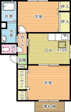 ドミール２００４　Ａ棟 満号室 間取り