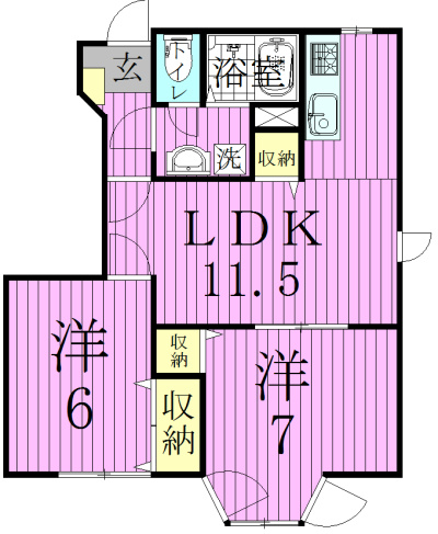 フェリシア 101号室 間取り
