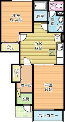 オードピュールⅡ 103号室 間取り