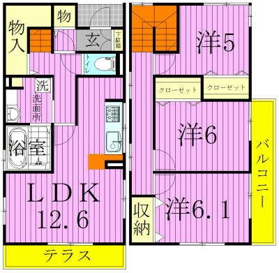 プレミールⅠ 101号室 間取り