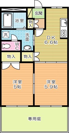 プロニティＢ棟 106号室 間取り
