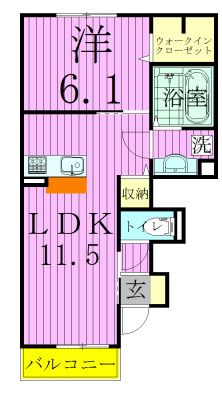 ＣＲＥＡＩ 102号室 間取り