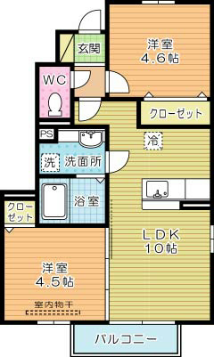 メゾンプランタニエールキャトル 101号室 間取り