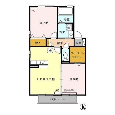 Villa RyutakuⅡ　B 202号室 間取り