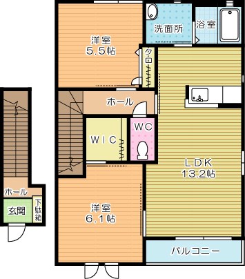 シャーメゾン朽網Ｂ棟 202号室 間取り