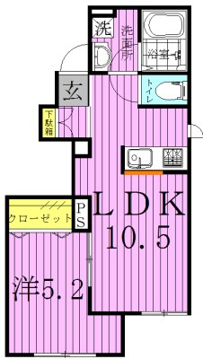 ベルリード桜並木 103号室 間取り