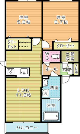 メゾンケイＢ棟  201号室 間取り