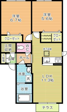 メゾンケイＢ棟 102号室 間取り