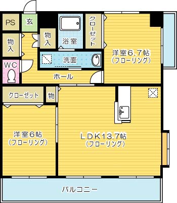 Ｆｅｌｔ５１５（フェルト５１５） 507号室 間取り