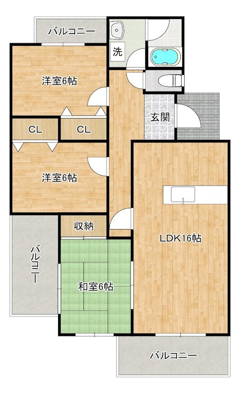 フローレスタシオン弐番館 305号室 間取り
