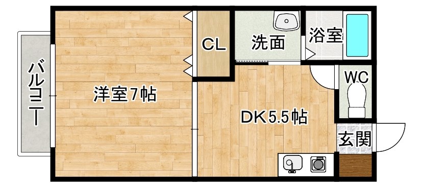 ドゥソレイユ２１　Ａ棟 102号室 間取り