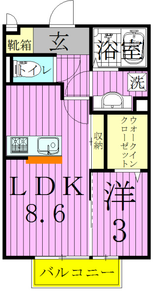 アルシュ幸 102号室 間取り