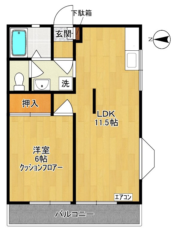 アゼリアハイム 201号室 間取り