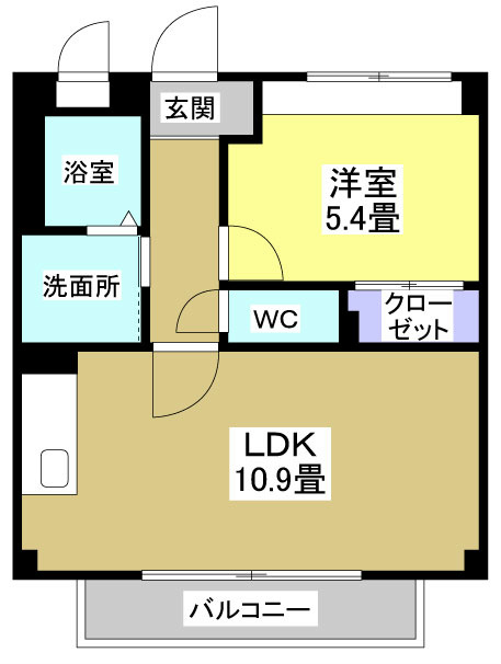 アンソレイエ 103号室 間取り