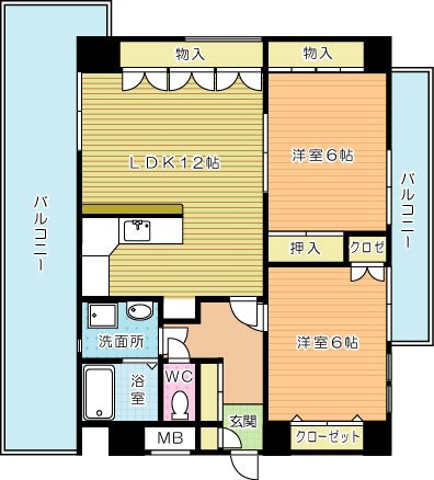 珪州館 801号室 間取り
