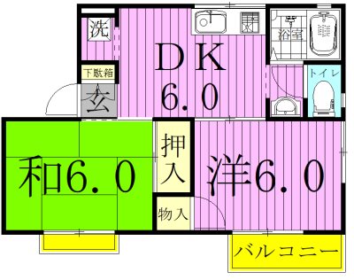 セジュールスズキ 201号室 間取り