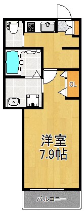 クレールコート 203号室 間取り