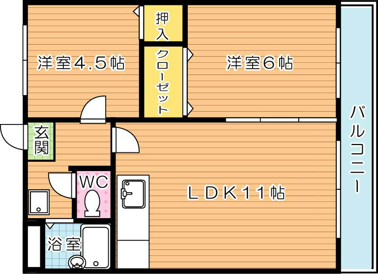 エルハイツ王子  302号室 間取り