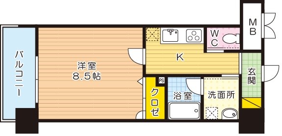 ラフィーネ到津学園通り 201号室 間取り