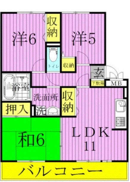 ボナール南流山 305号室 間取り