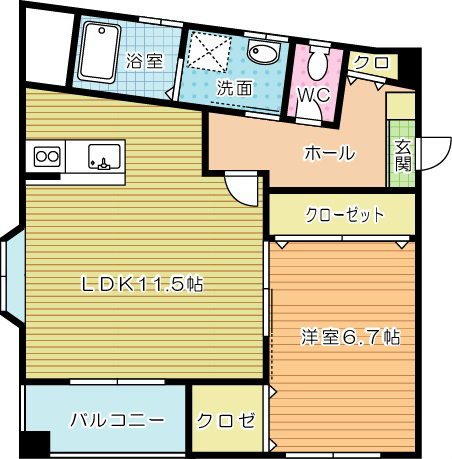アンビエンス小倉駅前 402号室 間取り