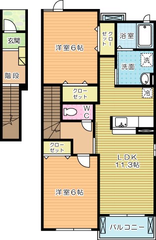 サニータウン曽根Ａ 間取り図