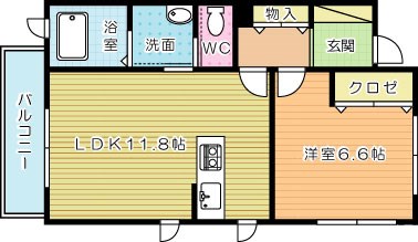 ディアコート徳力新町 201号室 間取り