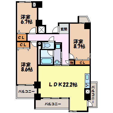 イーグルヘッド橦木 間取り図
