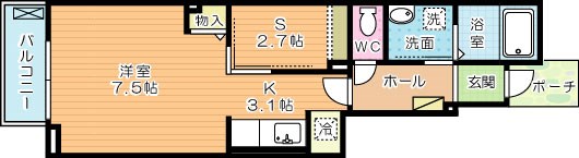 Cielo Garden Tsuda (シエロ・ガーデン・ツダ) A棟  103号室 間取り