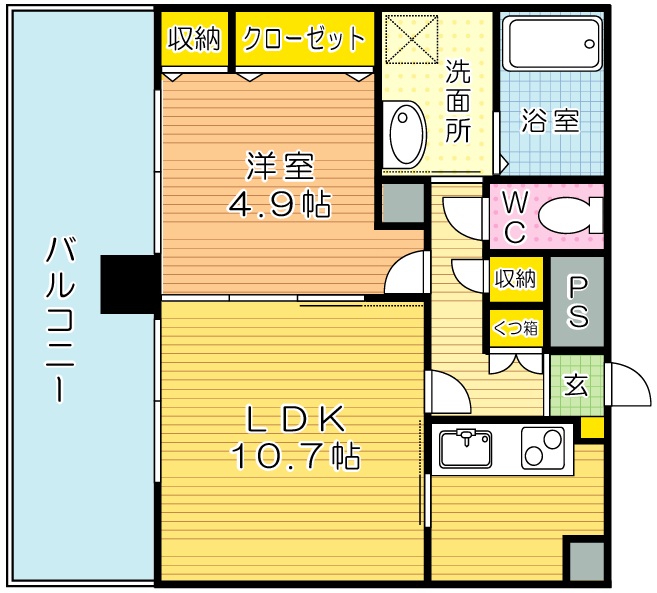 フェリシエ三萩野 907号室 間取り