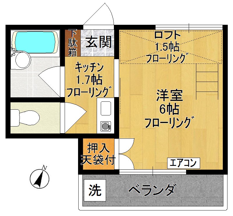 ハウス1990 205号室 間取り