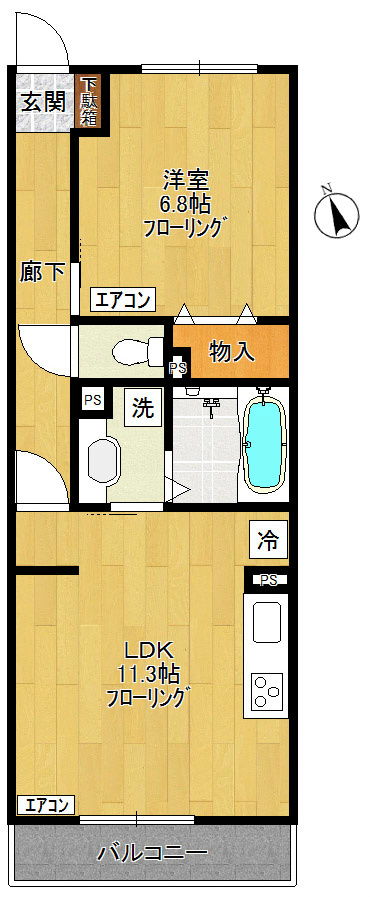 ロワゾーブリュー　- Loiseau　bleu - 202号室 間取り