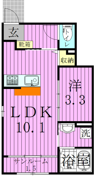 ベル　アンジュ 102号室 間取り