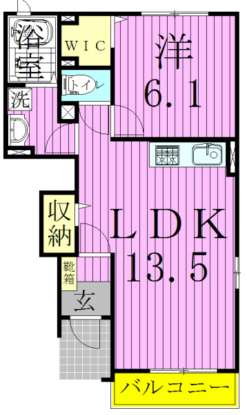 ディアフォレスト　Ⅱ 102号室 間取り