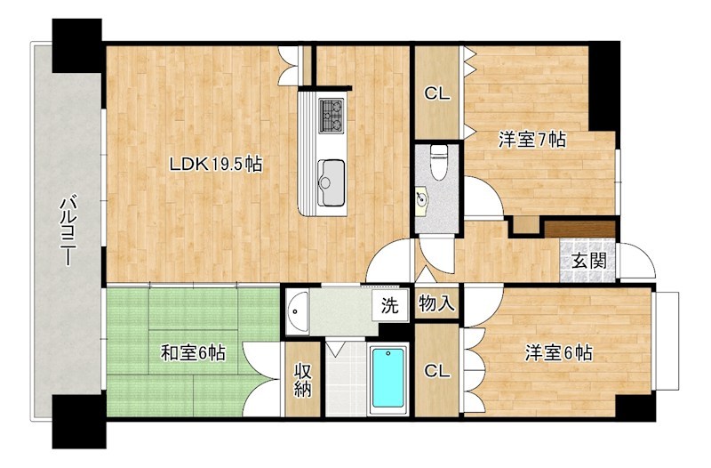 シャトレ大手町Ｓ棟 703号室 間取り