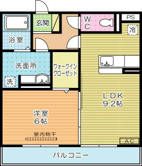 エスポワール祇園Ａ 205号室 間取り