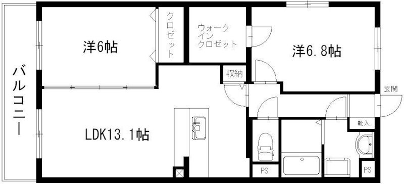 アルモニー 103号室 間取り