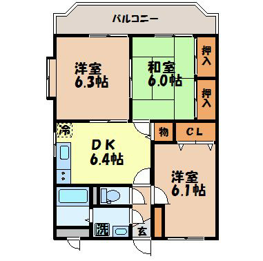 柳原マンション　Ⅱ 間取り