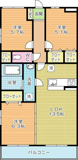 Casa Grande（カサグランデ） 201号室 間取り