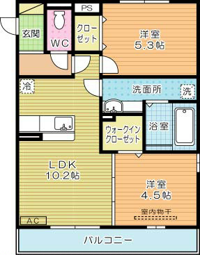 エスポワール祇園Ａ 301号室 間取り