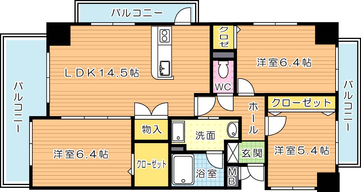 THE SQUARE KOBAI PREMIUM（ザスクエア紅梅プレミアム） 間取り