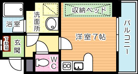 オアシス門司港Ⅱ 201号室 間取り
