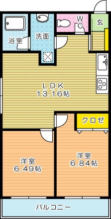 タカフジアパートメント 1103号室 間取り