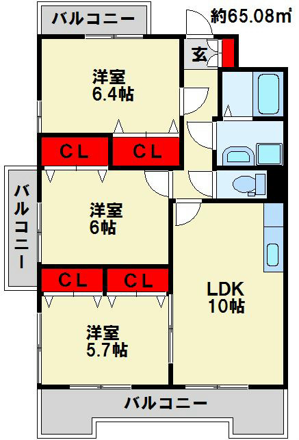 リバージュ中井 702号室 間取り