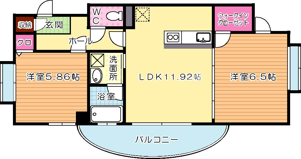 サンシャインⅡ 201号室 間取り