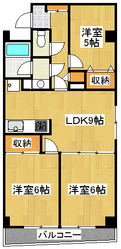 K502号室 間取り