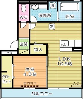 エスポワール祇園Ｂ 201号室 間取り