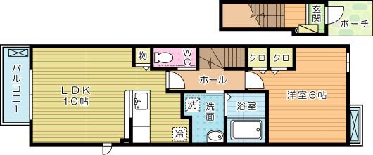 ウエスト　ヒルズⅣ 201号室 間取り