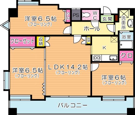 ニューリバー戸畑 1002号室 間取り