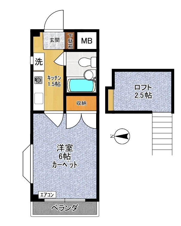 シャトーブラン 301号室 間取り